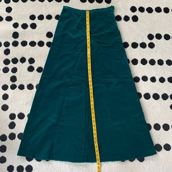 Vintage Velvet Maxi Handmade Emerald Green Witchy Fairy Long Skirt - Picture 14 of 14